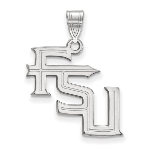 Jewelry Stores Network Florida State University Seminoles FSU Letters Pendant in Sterling Silver 20 mm x 20 mm