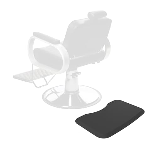 Amcomfy 17x28 Small Anti Fatigue Salon Mat for Single Hair Stylist - Anti-Slip Antique Series Barber Shop Chair Floor Mat (5/8 Thick Black) - Compact & Budget-Friendly