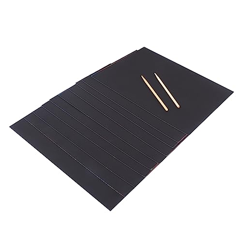 Vaguelly 2 Pack 10PCS Scratch Off Notes Creative DIY Scratch Painting Paper for Nursery and Kindergarten Use Safe Art Paper Black