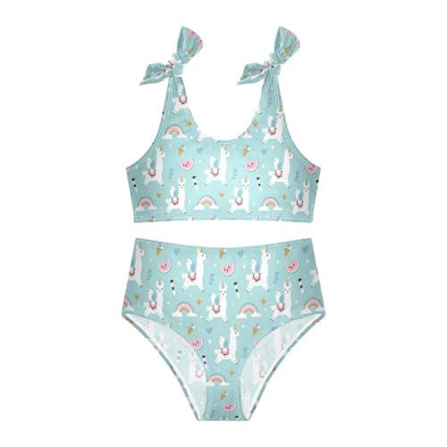 Image of CaTaKu Girls Two Piece Swimsuits Toddler Bathing Suits Bikini Set Summer Beach Swimwear for Girls Size 3-12T