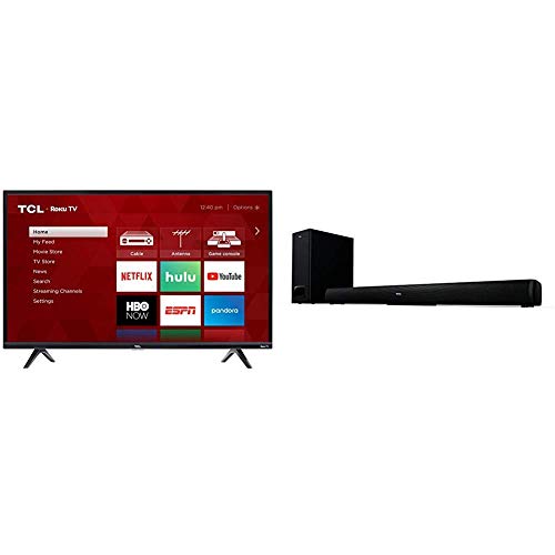 TCL 49S325 49 Inch 1080p Smart Roku LED TV (2019) with TCL Alto 5+ 2.1 Channel Home Theater Sound Bar with Wireless Subwoofer - TS5010