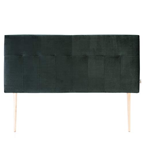 marckonfort Cabezal tapizado Nápoles 160x100 cm Verde Oliva, Terciopelo, Patas de Madera, herrajes incluidos