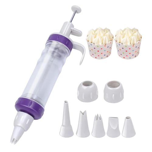 Generisch Cake Syringe Set - Icing Piping Set, 5 Nozzles, Cake Decoration