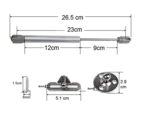 Image of RAB Gas Pumps, Gas Struts, Gas Shocks Lift Support for Cabinet (Code- Gas Pump normal, Size- 9 inch Load Capacity:- 30 kg, Color- Black, Pack of 1 Set of 2 PCS)