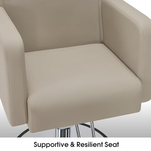 BarberPub Salon Chair for Hair Stylist, 360° Swivel Adjustable Height Hydraulic Styling Barber Chair for SPA&Home Salon, Barbershop 9446 (Creamy White)