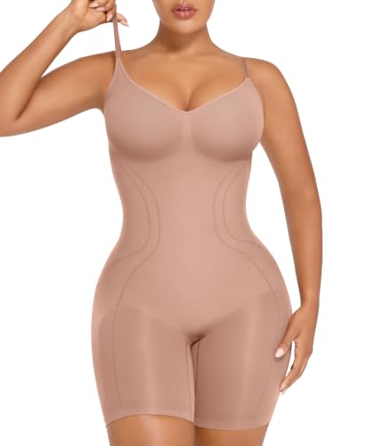Image of SHAPELLX Shapewear Bodysuit Tummy Control Compression Seamless Body Shaper Slimming Bodysuit Top Thigh Slim Butt Lift