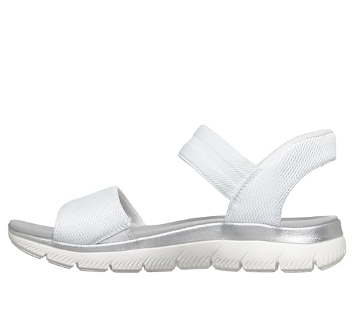 Skechers Women's SUMMITS SANDAL - ELEGANT EDGE Hands Free Slip-Ins, Slip-In Sandals with Yoga Foam Cushioned Footbed, White/Silver, 5.5M by Skechers - Used condition - Image 3