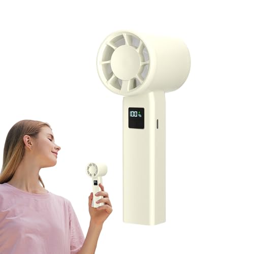 Ventilador portátil de mano, ventilador personal portátil, dispositivo recargable con pantalla de velocidad, enfriador silencioso para el hogar, lugar de trabajo, construcción, camping, gimnasio
