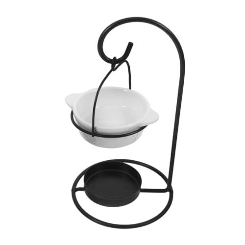 GRIRIW Black Ceramic Wax Burner Hanging Stove Aromatherapy Oil Warmer Tealight Candle Holder Decorative