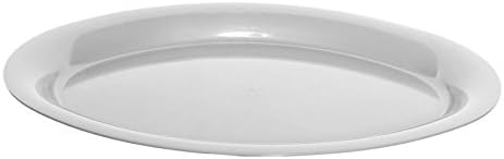 42cm Oval Plastic Serving Platter White Colour Durable & Reusable Catering Tray for Parties, Buffets, and Events Lightweight, Easy-to-Clean Tableware 1 Pack.