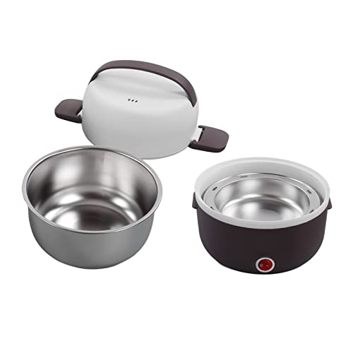 Fiambrera Eléctrica de 250 W, 2 Capas de Calefacción, Fiambrera, Calentador de Huevos, Calentador de Alimentos Portátil, Fiambreras Bento, Fiambrera con Rejilla para Huevos Al Vapor para(Púrpura)