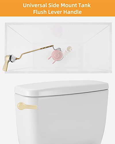 Image of Hibbent Universal Metal Side Mount Toilet Handle Kit, Shiny Gold