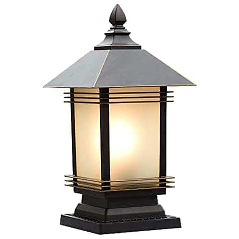 Bonnik Outdoor Retro Column Lamp Victorian Garden Floor Pillar Lamp LED Post Bollard Light IP65 Waterproof Lawn Light Die-cast Aluminum Landscape Lighting (E27/E26) Cover