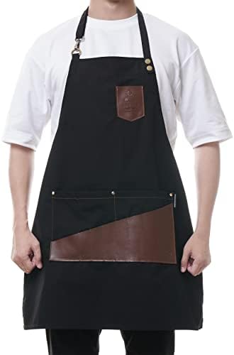 SMARTHAIR Kitchen Apron Garden Apron Tool Apron Work Apron Industrial Aporn,27"x29.5",Black,A418201