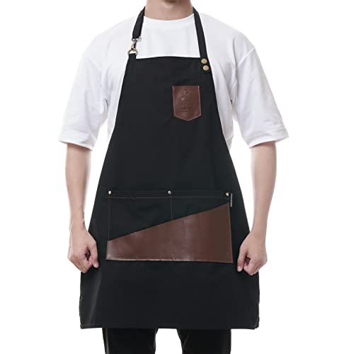 Smarthair Kitchen Apron Garden Apron Tool Apron Work Apron Industrial Aporn,27"X29.5",Black,A418201 #TOP3