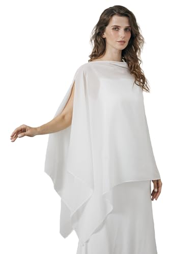 BEAUTELICATE Cape Mousseline de Soie Transparente Châle Étole Chic Léger De Femme Mariée Demoiselle d'honneur Mariage Invité Soirée Cérémonie...