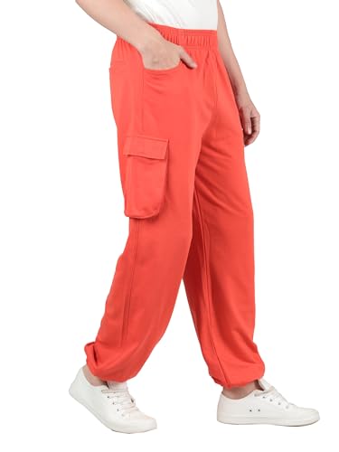 Image of CHKOKKO Men Casual Track Pant Regular Fit Lower with Pocket Dark Oranges 3XL