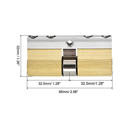 PATIKIL 32.5/32.5 (65mm Overall) European Double Lock Cylinder, Door Cylinder Lock with 8 Keys for Wooden Doors Aluminum Doors - Image 2