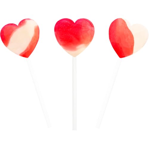 Fruidles Lollipops Mini Heart Shaped Flavored Delicious Lollipop, Individually Wrapped, 5g Lollipop (60 Lollipops, Strawberry & Cream)