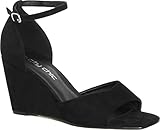 City Chic Women's Tamara Wedge Sandal, Black, 13 Wide