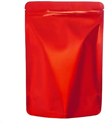 100 Pieces Color Aluminized Self-Supporting Ziplock Foil Pouch Bags Thickened Packaging Bags for Candy Gift Food Storage (Purple,7.09x10.24+1.57 Inch)