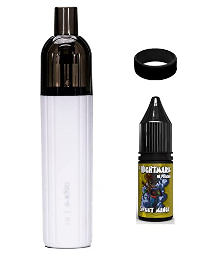 Global Rankings Aspire One Up R1 Kit White Rechargeable Disposable Vape Kit + 10ml Nightmare Juice + Exclusive Band Nicotine Free
