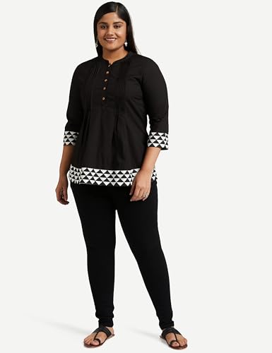 Image of Amazon Brand - Myx Women Cotton Printed A-line Short Kurti (Available in Plus Sizes)