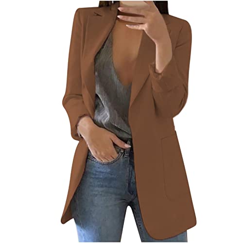 ZEFOTIM Blazers for Women Print Light Weight Trendy Trench Coats Ladies Work Professional Fashion Casual Jackets
