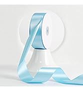 Amazon.com: MEEDEE Blue Ribbon 1 Inch Light Blue Satin Ribbon Lux Double Faced Satin Ribbons by ...