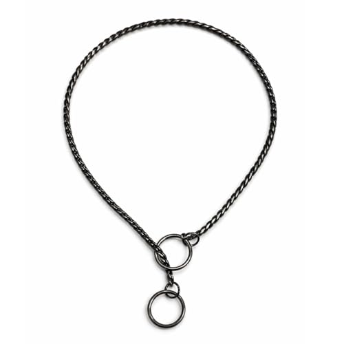Image of Heavy Duty Choke Swivel Metal Dog Chain - Durable Training Collar with Strong Links & 360 Swivel for Medium & Large Dogs (Snake Chain 64cm /5 MM - Black)