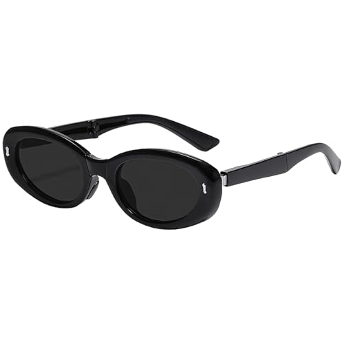 Vestamore Lentes de sol plegables para mujer, lentes polarizados, ligeros y portátiles con funda, CD010 negro