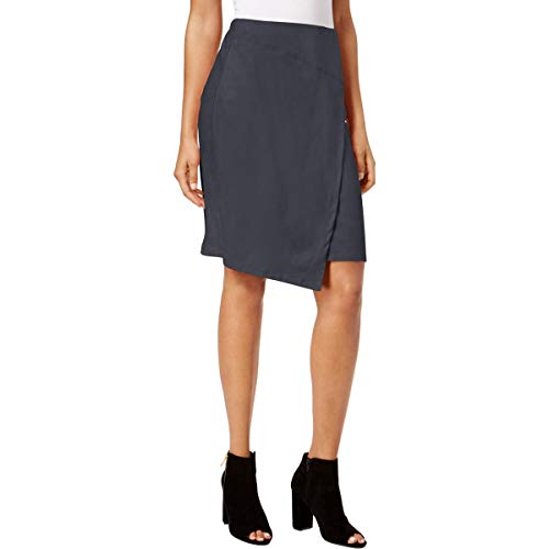 kensie Womens Asymmetrical Wrap Skirt