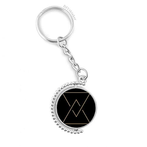 Porte-clés rotatif triangle multicolore porte-clef totem graphique 1,2x3,5