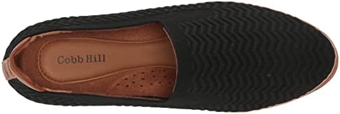 Amazon.com | Cobb Hill Women's Camryn Slipon Loafer Flat | Loafers & Slip-Ons A woman's black slip-on loafer with a textured upper and a rubber sole.