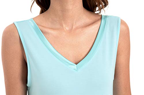 Image of GYS Cooling Bamboo Viscose Nightgowns for Women, Lightweight Sleeveless V Neck Sleep Shirt for Hot Sleepers, Soft Night dress
