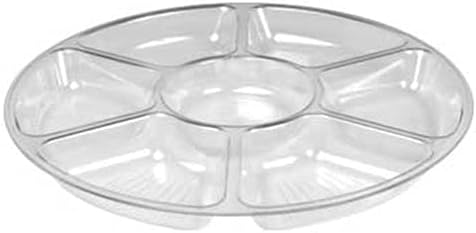 Fineline Settings Platter Pleasers 7-Compartment Tray, 16-Inch, Clear