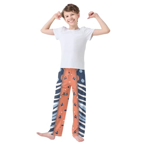 Boys' Pants Leaves Dots Stripe Christmas Long Bottoms Jogger Pants Elastic Waist Trousers with Pockets S-XL2