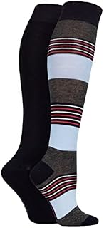 SockShop Womens Plain and Patterned Bamboo Knee High Socks Pack of 2