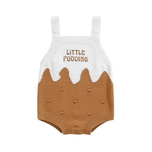 Newborn Baby Boy Girl Knit Romper Sleeveless Little Pudding Overalls Color Block Pom Sweater Fall Winter Clothes