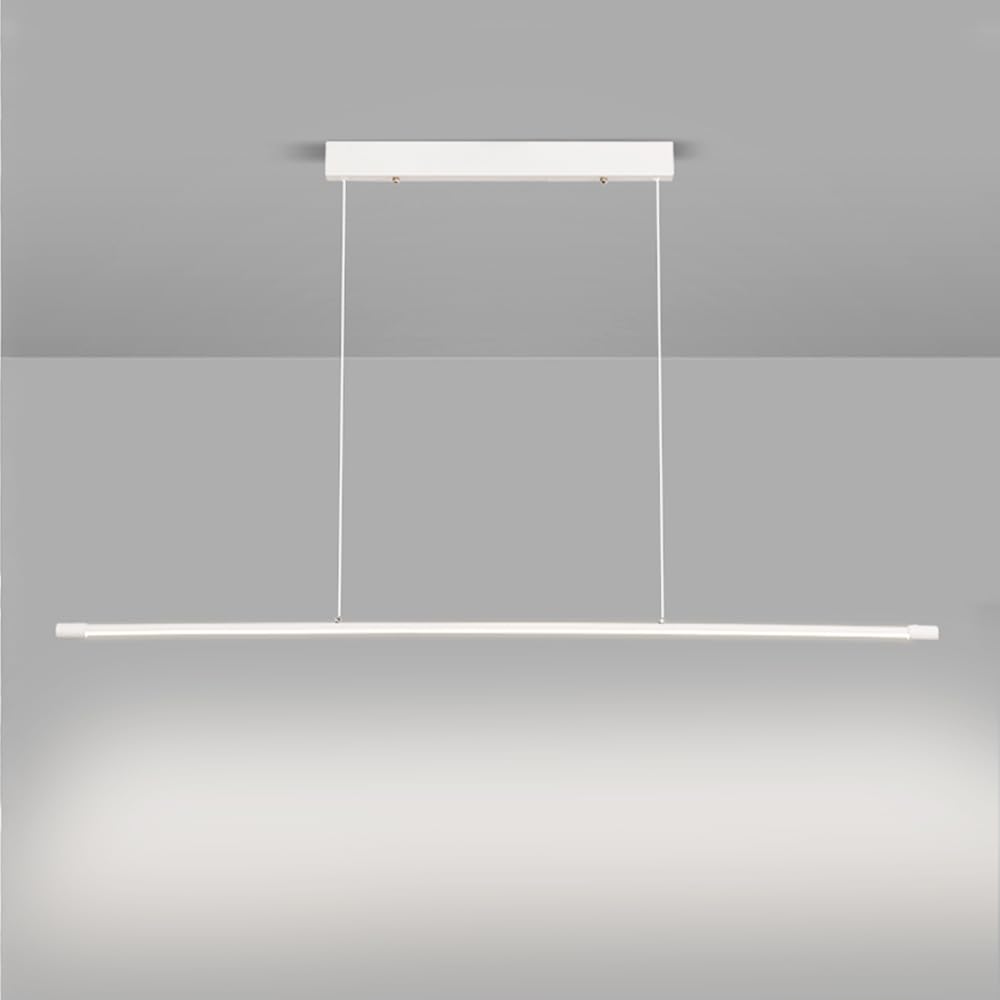 LYMSXAZOU Dimmable LED Linear Pendant Light with Remote Control Minimalist Chandelier for Dining Room Office and Living - Modern Hanging Ceiling Fixture
