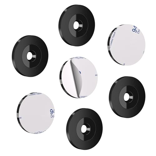 Image of 4 pcs Black Patrol Tags Ntag213 On-Metal NFC Tags Heavy Duty Sticky Token Waterproof 13.56MHz RFID Inductive Tag with Sticky Backing, Compatible with G4S Secure Trax, Trackforce and Silvertrac -35mm