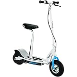 Razor E300S Seated Electric Scooter for Ages 13+, 220 lb Max Weight – 250W Motor, Up to 15 Mph, 40-Min Ride Time, Twist-Grip Throttle, 9” Pneumatic Tires, Removable Padded Seat
