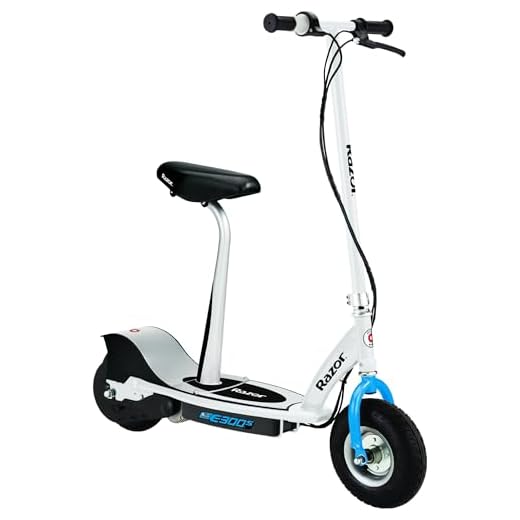 Razor E300S Seated Electric Scooter - 9" Air-filled Tires, Removable Seat, Up to 15 mph and 10 Miles Range