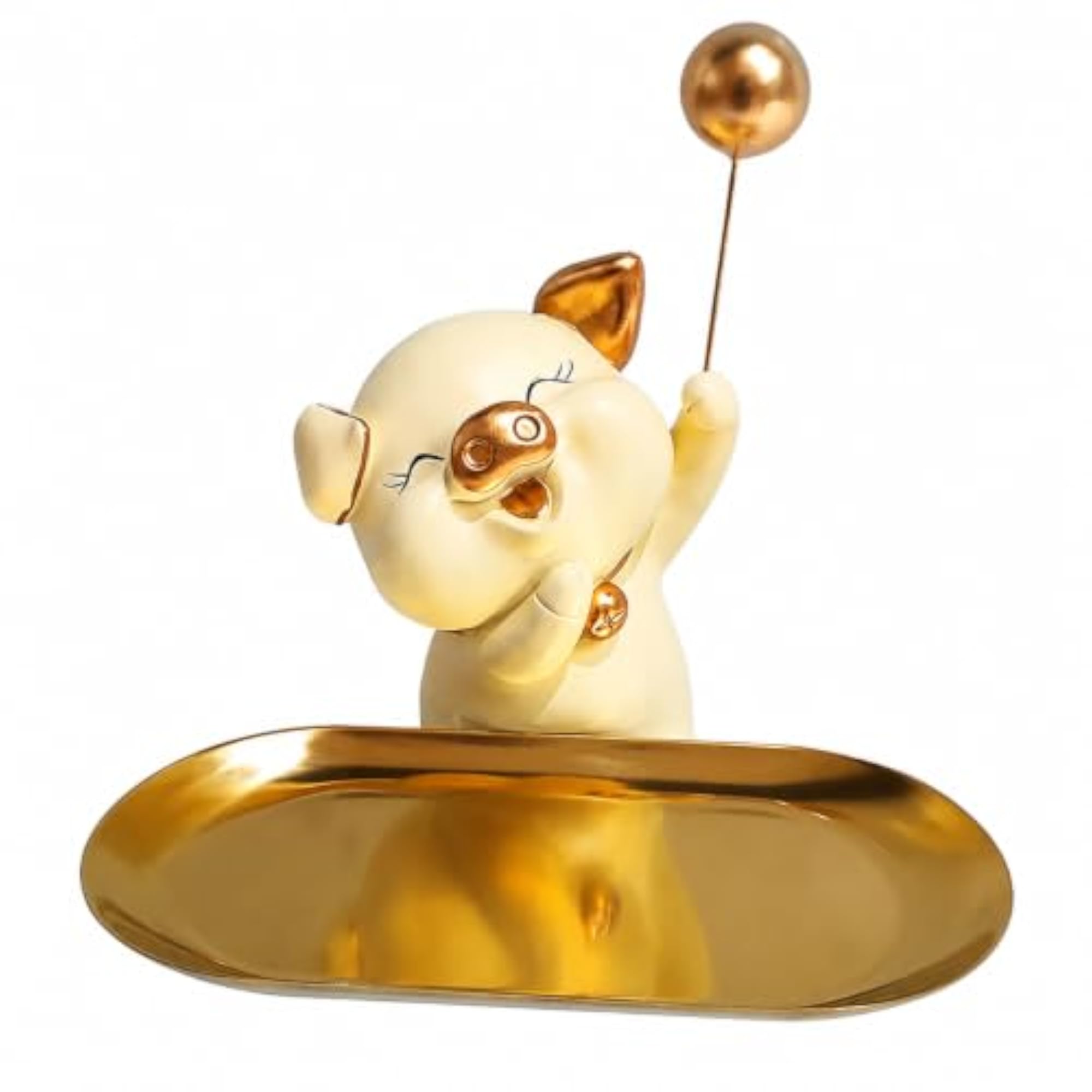 Pig Figurine Decorative Tray for Organizing