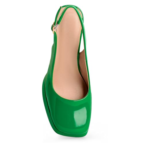 Image of ANN CREEK Women's Platform Slingback High Heels Ladies Square Toe Pump Shoes