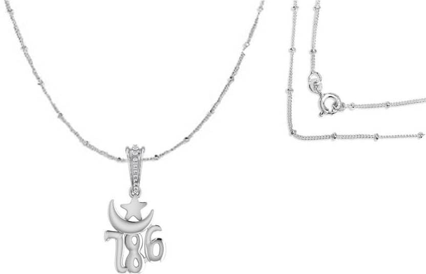 Pendentif 786 argent sterling religieux talisman chanceux unisexe taille Small Mtrolls