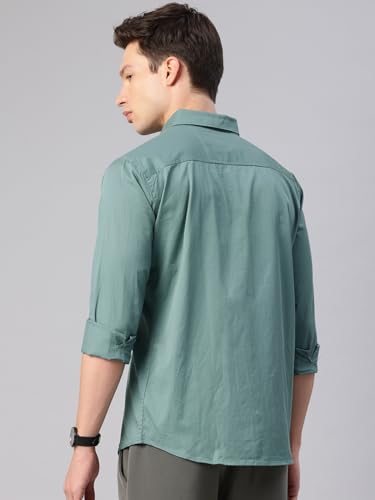 Image of Majestic Man Men's Cotton Slim Fit Solid Casual Shirt