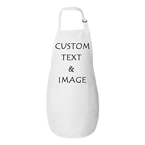 Customized Kitchen Chef Apron Personalized with Your Image and Text - White