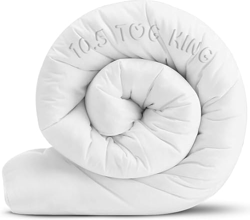 Hafaa King Size Duvet 10.5 Tog All Year Round Anti Allergy Hollowfibre Filling Duvet King Size Thick and Warm Comfortable Quilt - UK Made