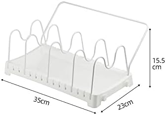Adjustable Kitchen Organizer Pot Lid Rack Extended Stainless Steel Spoon Plate Holder Shelf Dish Tray Stand Accessories Storage (Size : 35 * 23 * 15.5cm) () image 3